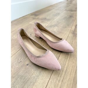 MI.IM 8 velvet almond leather flat ballet flat loafer pink mauve shoe coquette